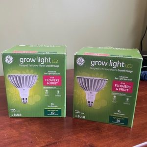 Set of 2 GE Grow Light Advanced Red Spectrum LED Bulbs for Flowers & Fruit
